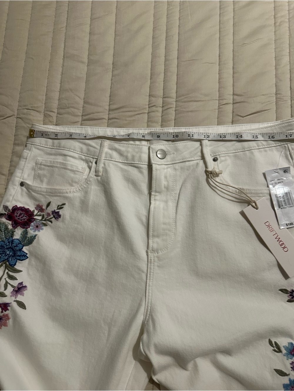 DRIFTWOOD Farrah Embroidered Flare Leg Jeans Blue Birds - Picture 12 of 14